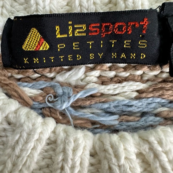 Vintage Liz Sport “Irish Brogue” hand knit cotton sweater - Picture 10 of 11